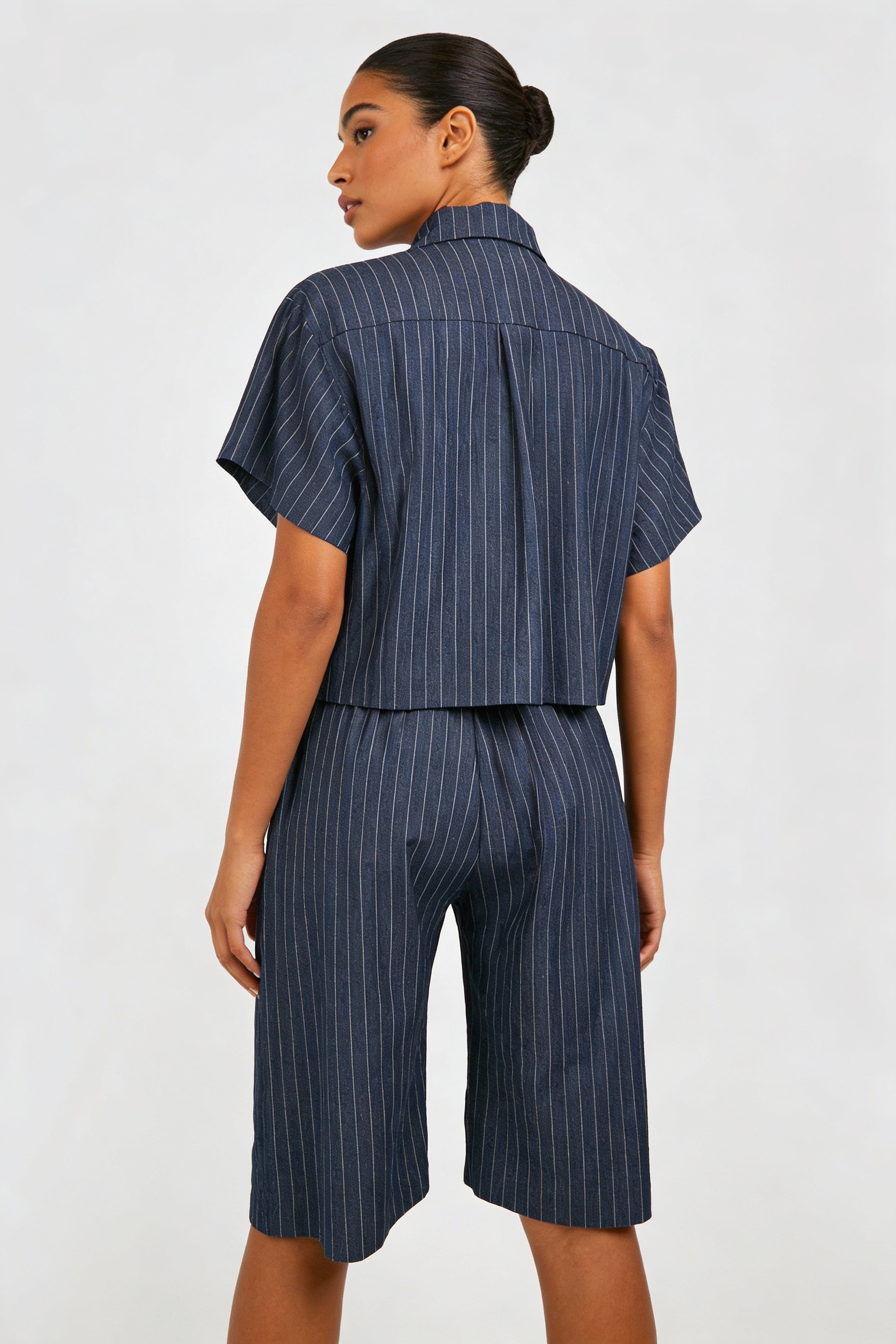 Pinstripe Button-Down Short Set