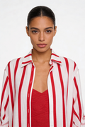 Bold Vertical Stripe Relaxed Shirt with matching Tank Top