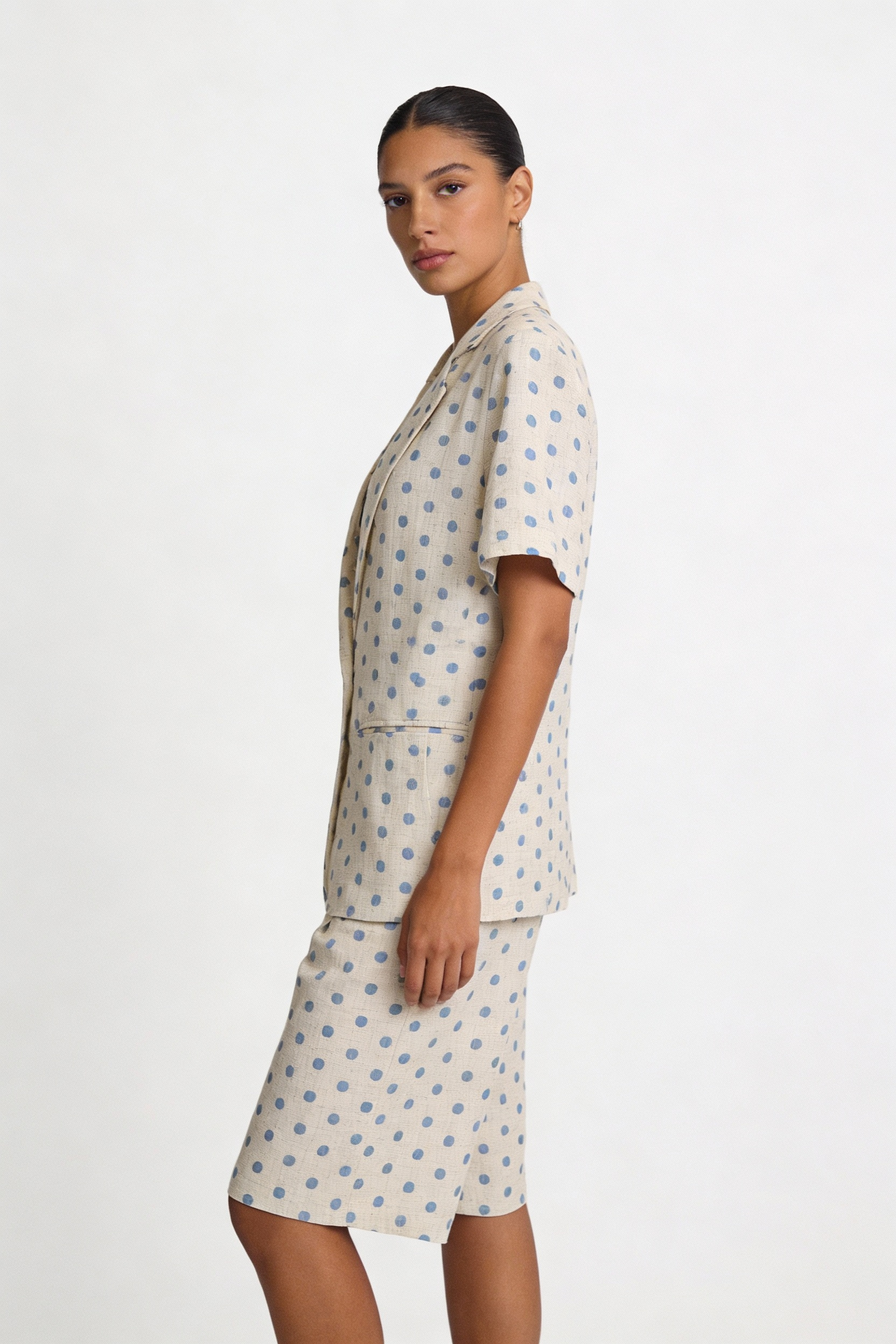 Polka Dot Short Sleeve Blazer & Bermuda Set