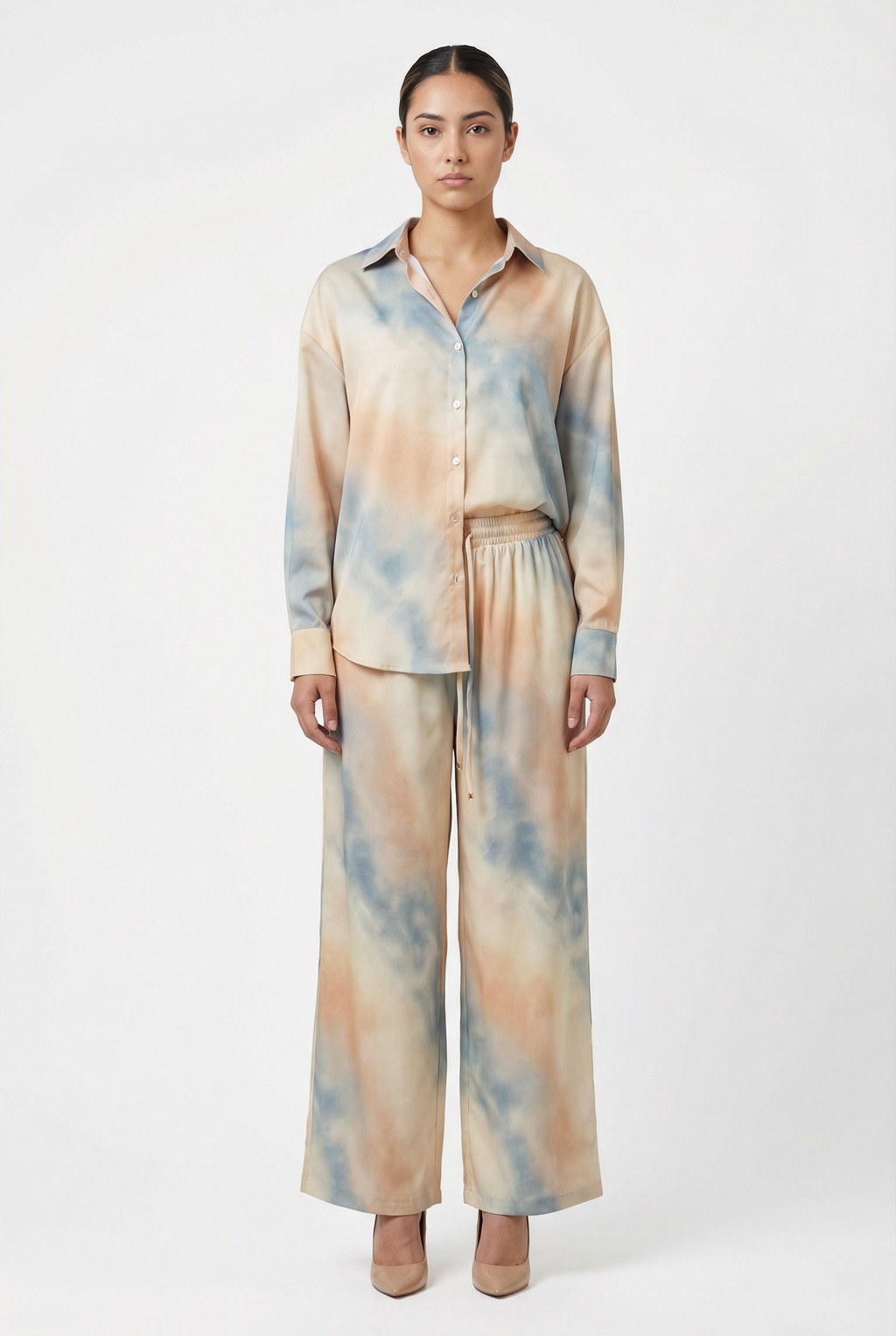 Watercolor Tie-Dye Shirt & Pant Set