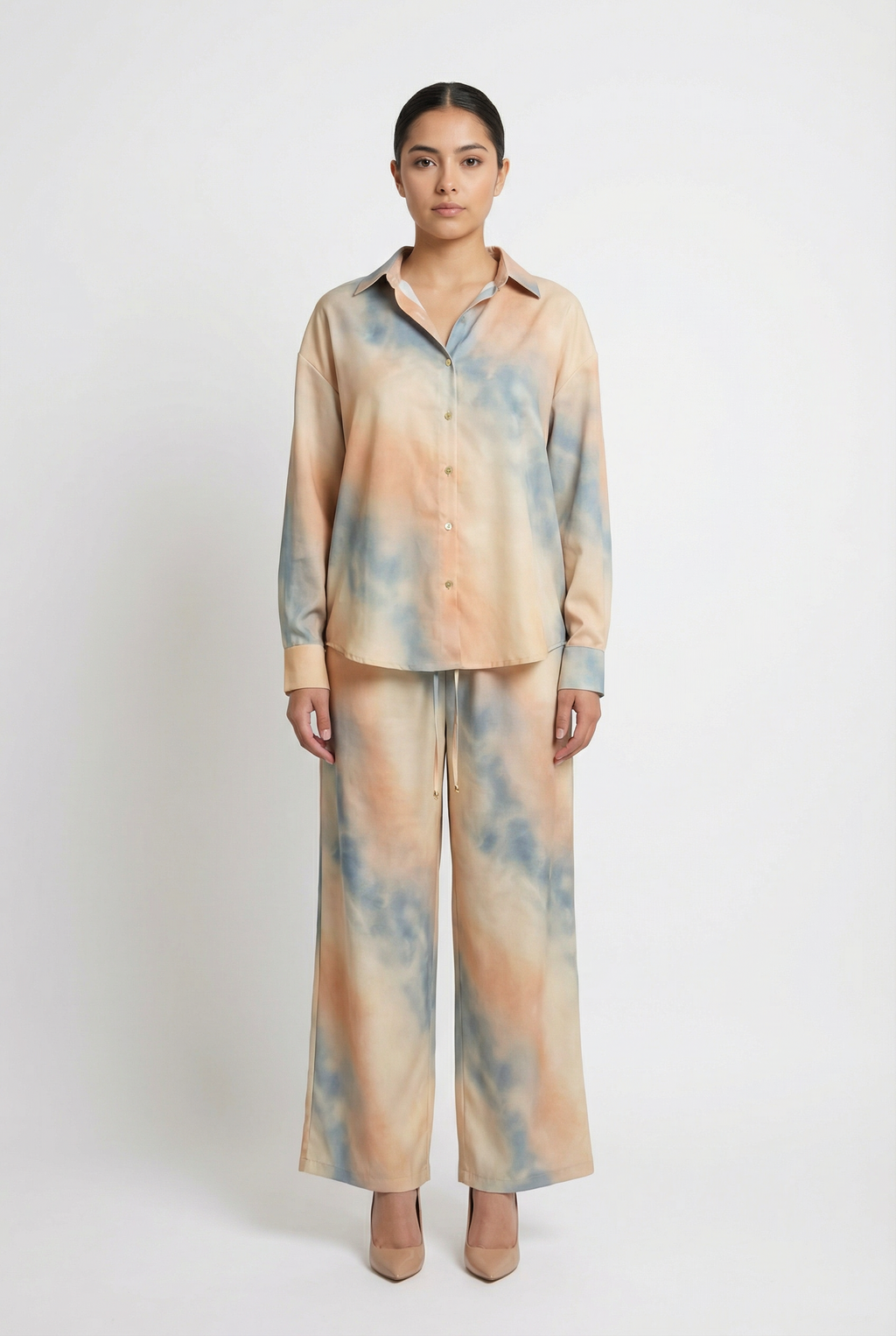 Watercolor Tie-Dye Shirt & Pant Set