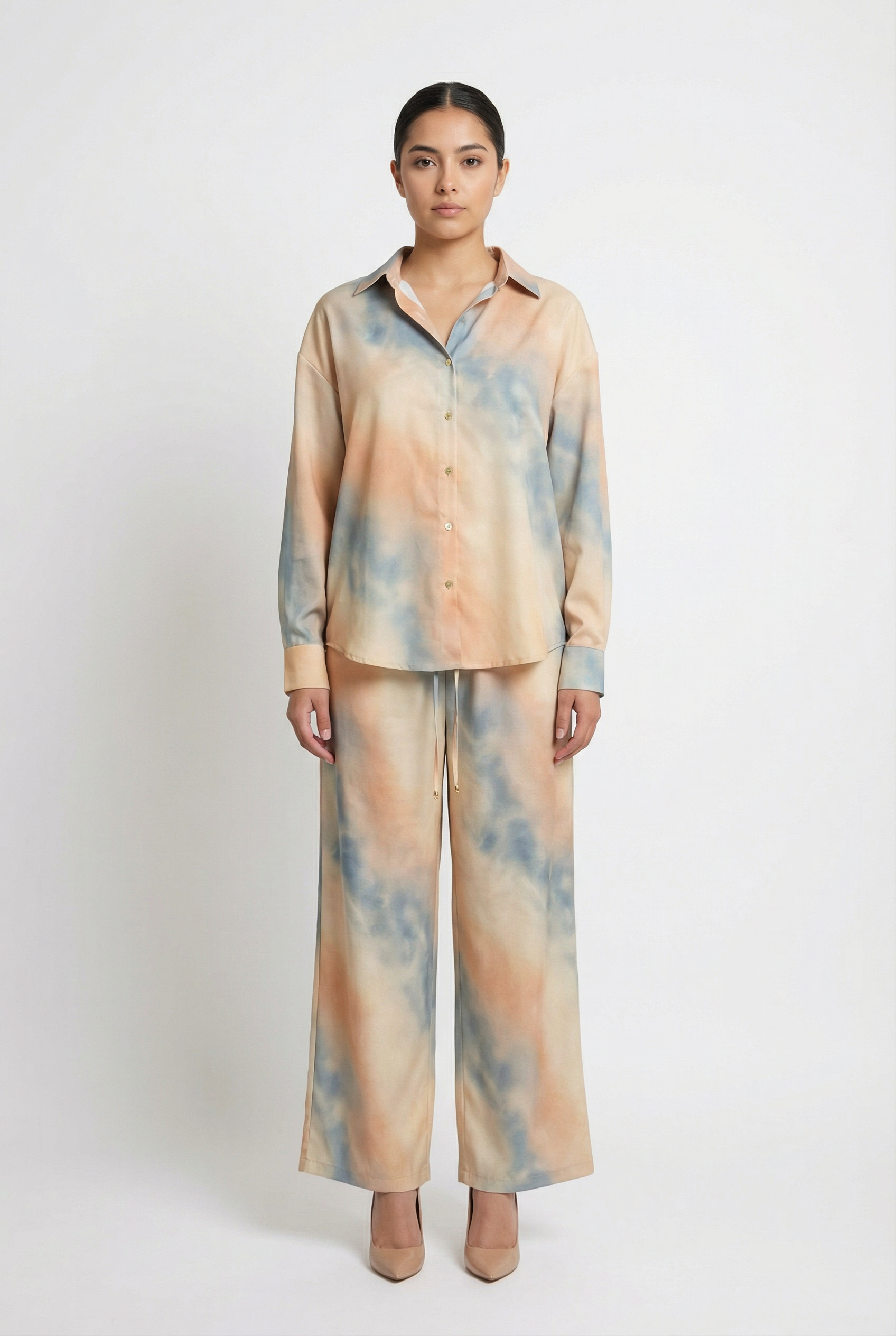 Watercolor Tie-Dye Shirt & Pant Set