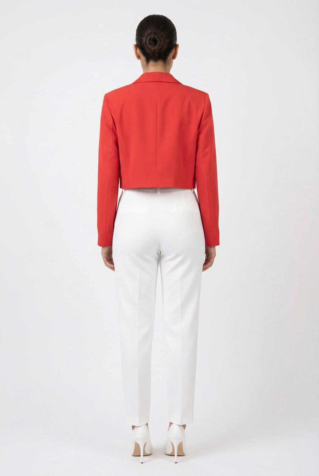 Tailored Single-Button Cropped Blazer