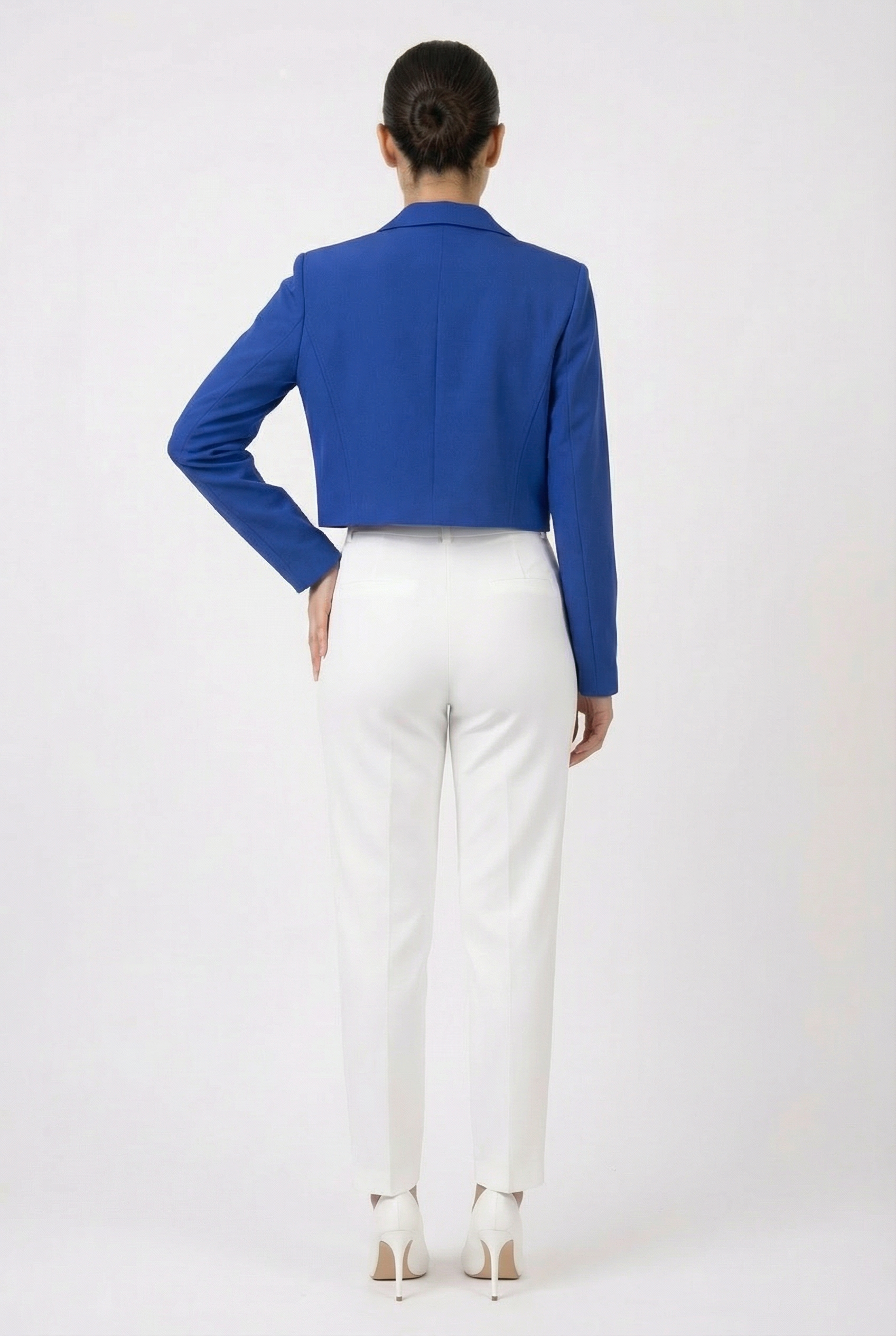 Tailored Single-Button Cropped Blazer