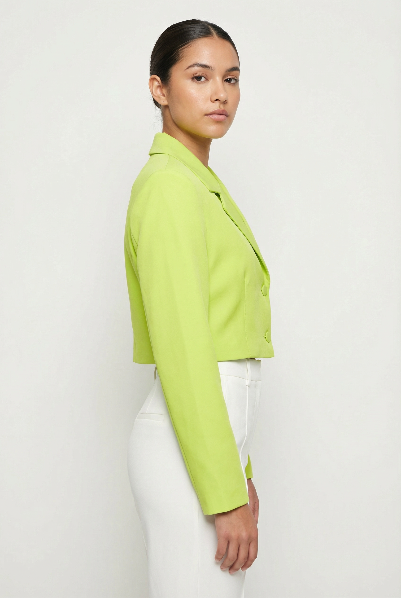 Classic Two-Button Cropped Blazer