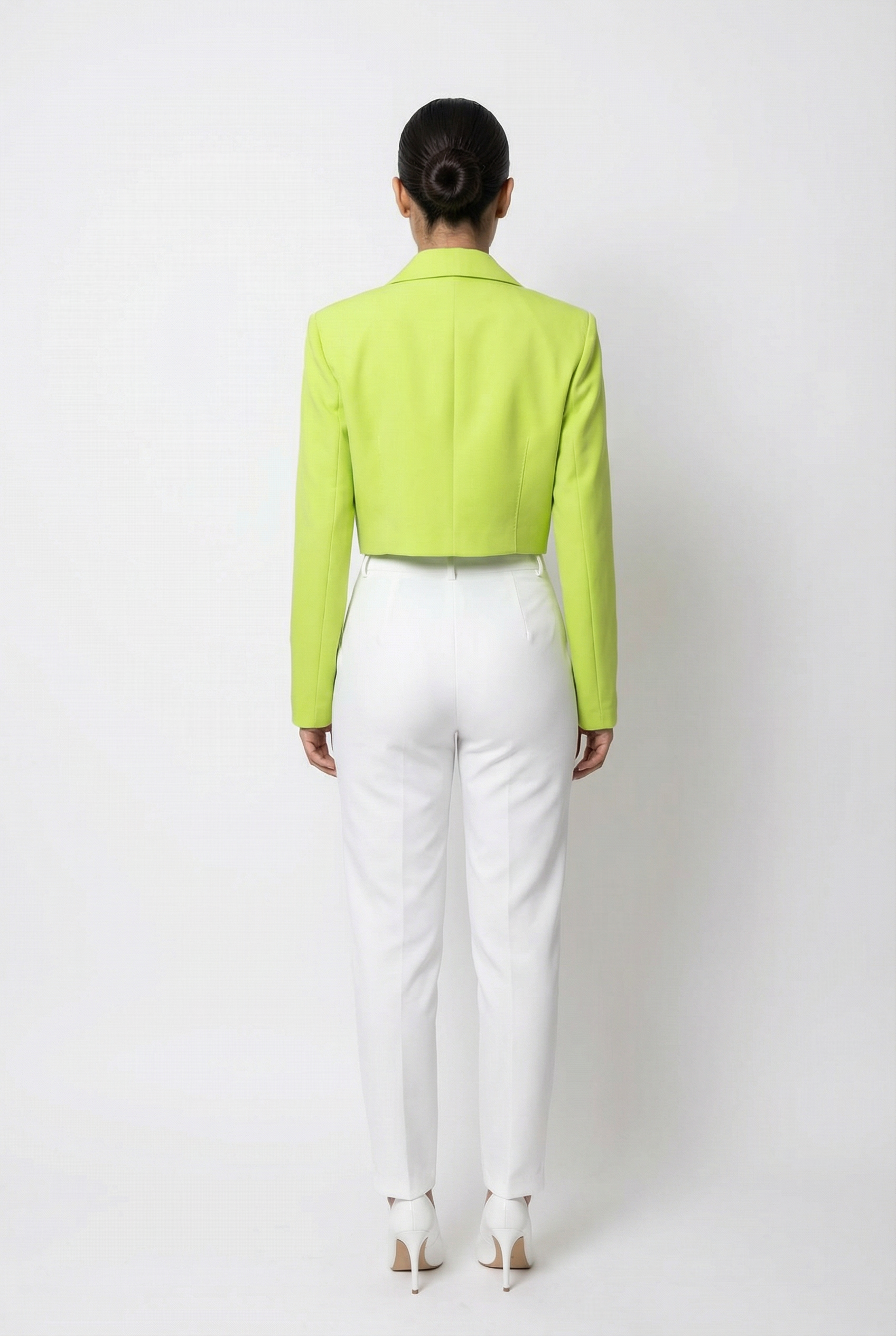 Classic Two-Button Cropped Blazer