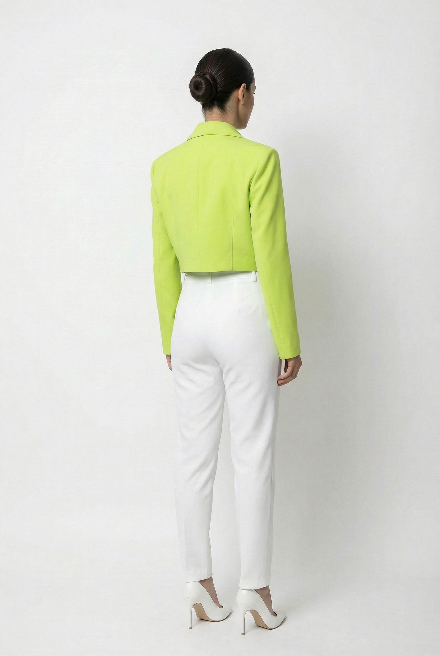 Classic Two-Button Cropped Blazer