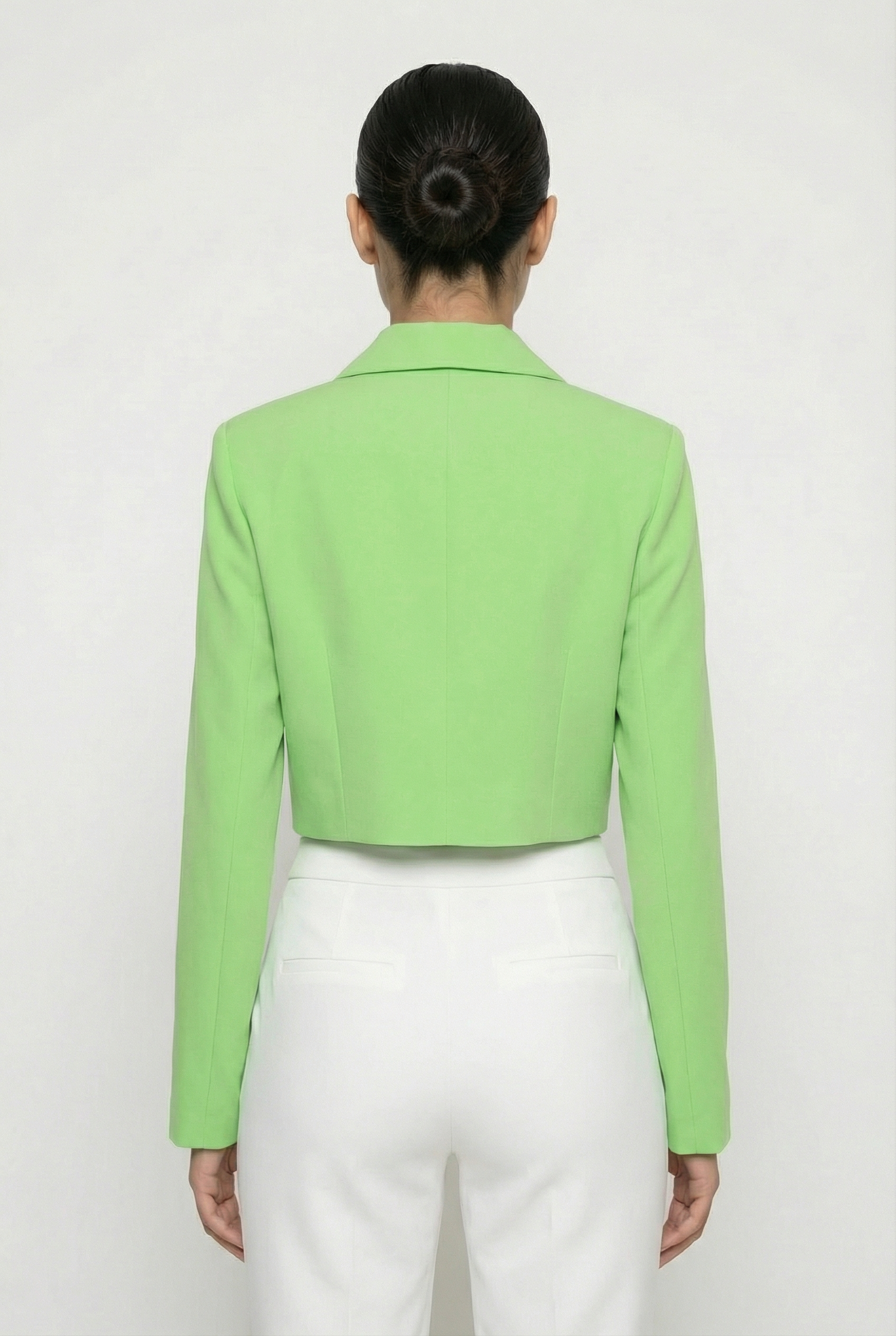 Classic Two-Button Cropped Blazer