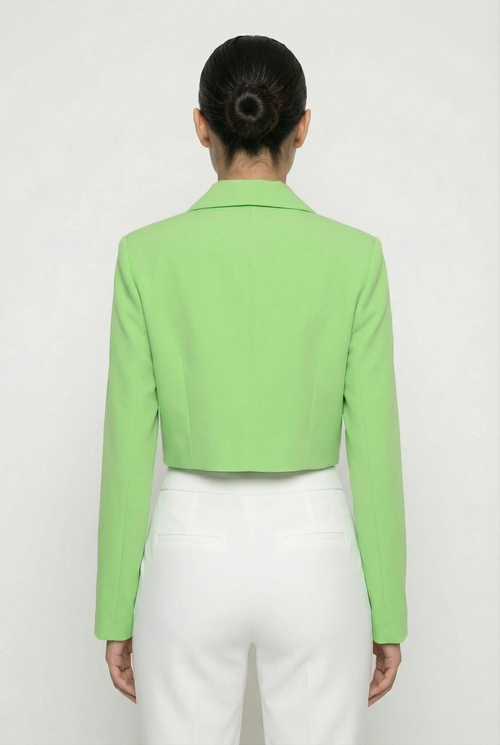 Classic Two-Button Cropped Blazer