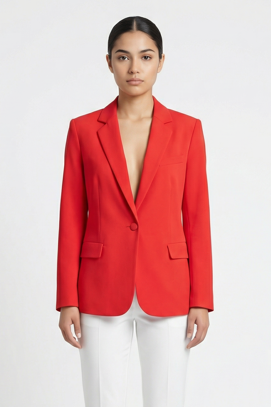 Classic Single-Button Tailored Blazer
