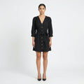 Button-Down Tie-Waist Mini Dress