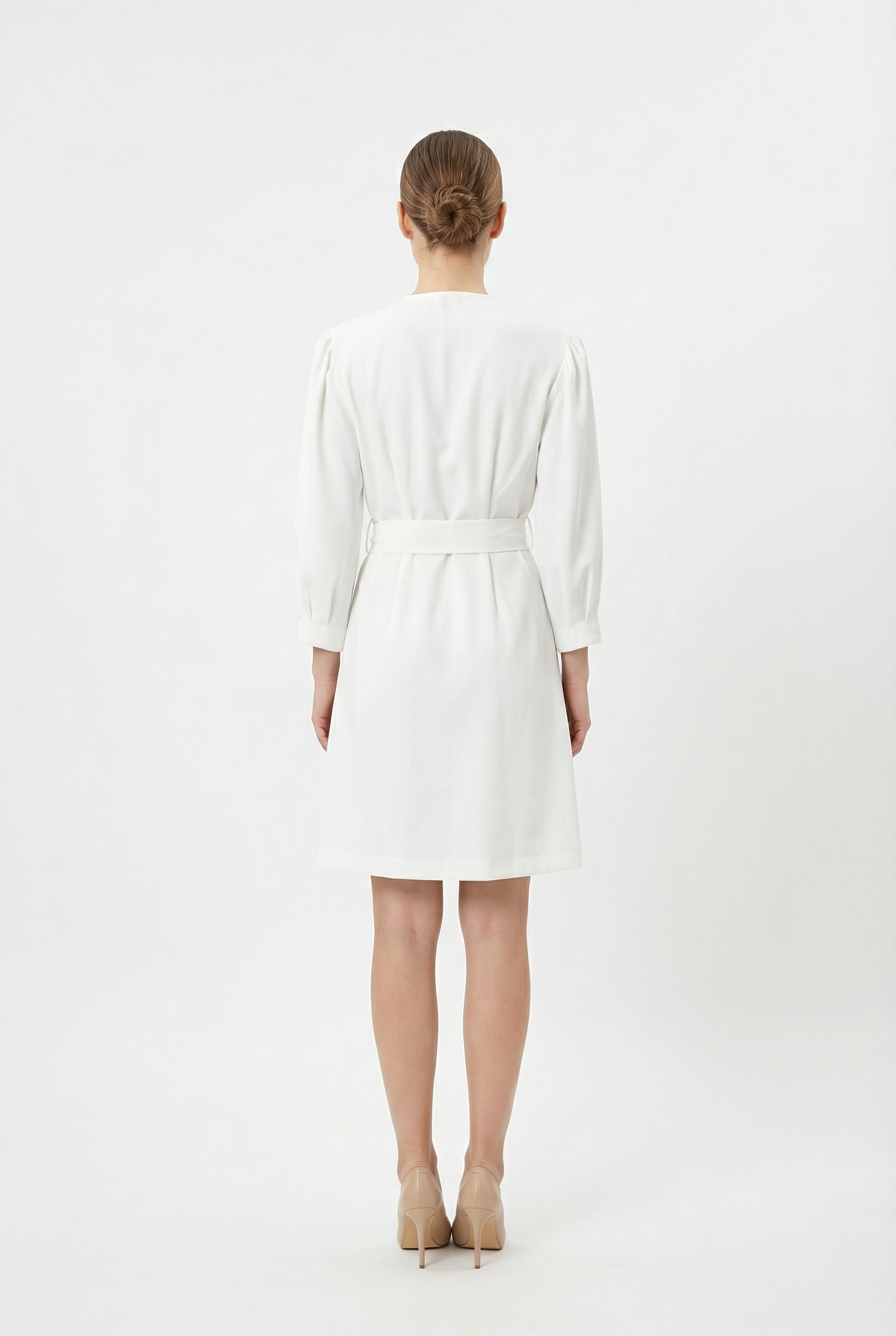 Button-Down Tie-Waist Mini Dress