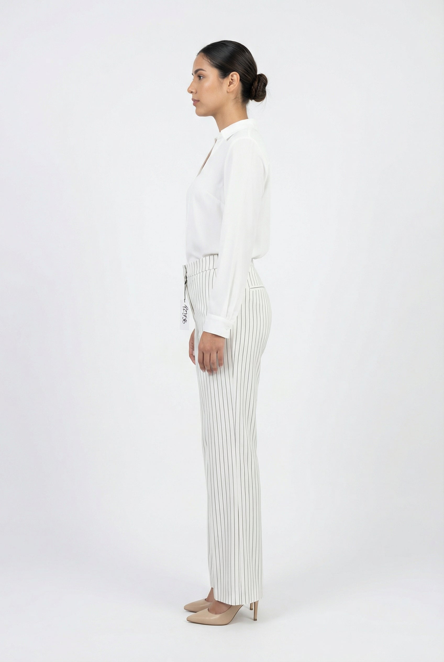 Belted High-Waist Wide-Leg Trousers