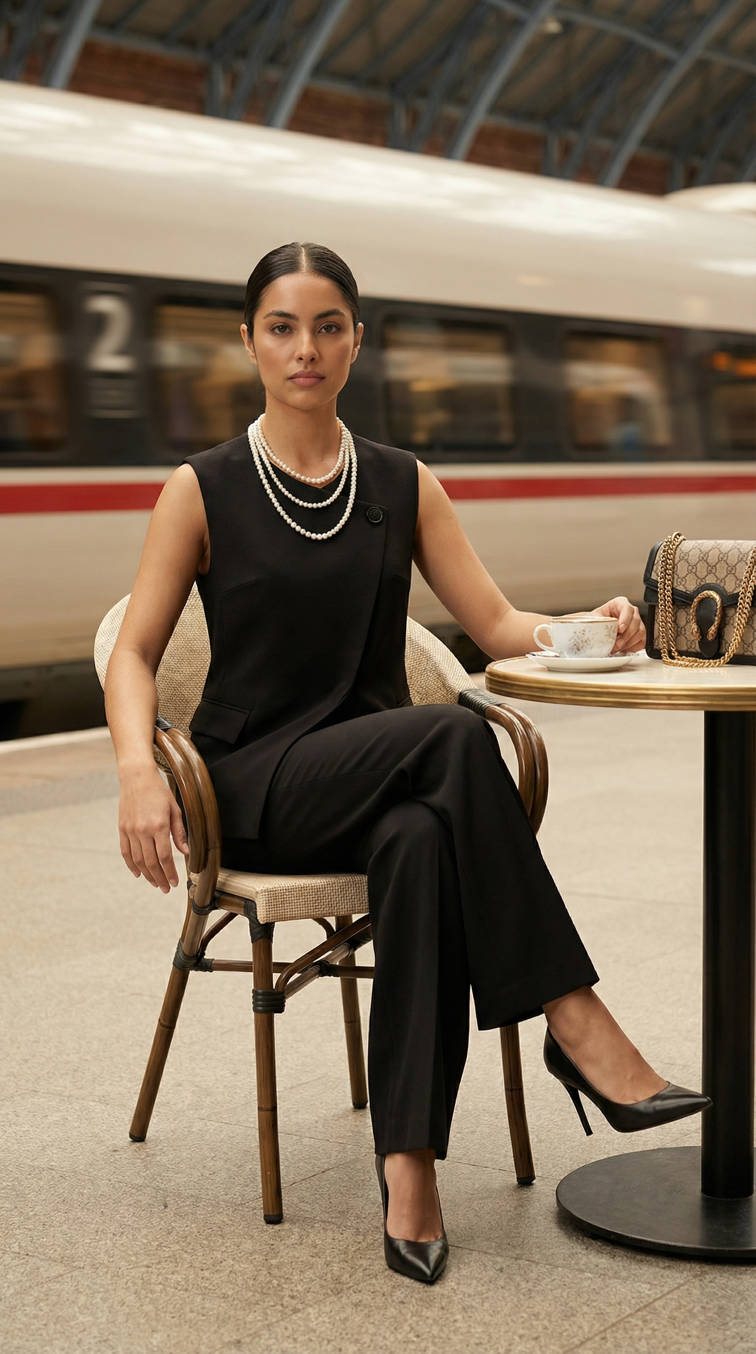 Asymmetric Wrap Vest & Wide-Leg Pant Set