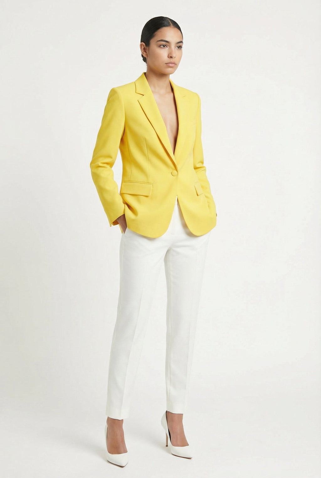 Classic Single-Button Tailored Blazer