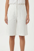 Pinstripe Linen-Blend Bermuda Shorts
