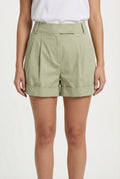 Tailored Pleated Cuffed Shorts