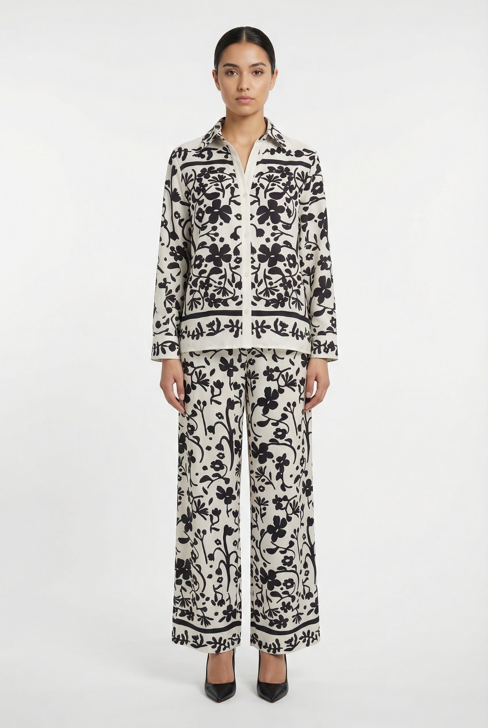 Monochrome Botanical Border Print Set