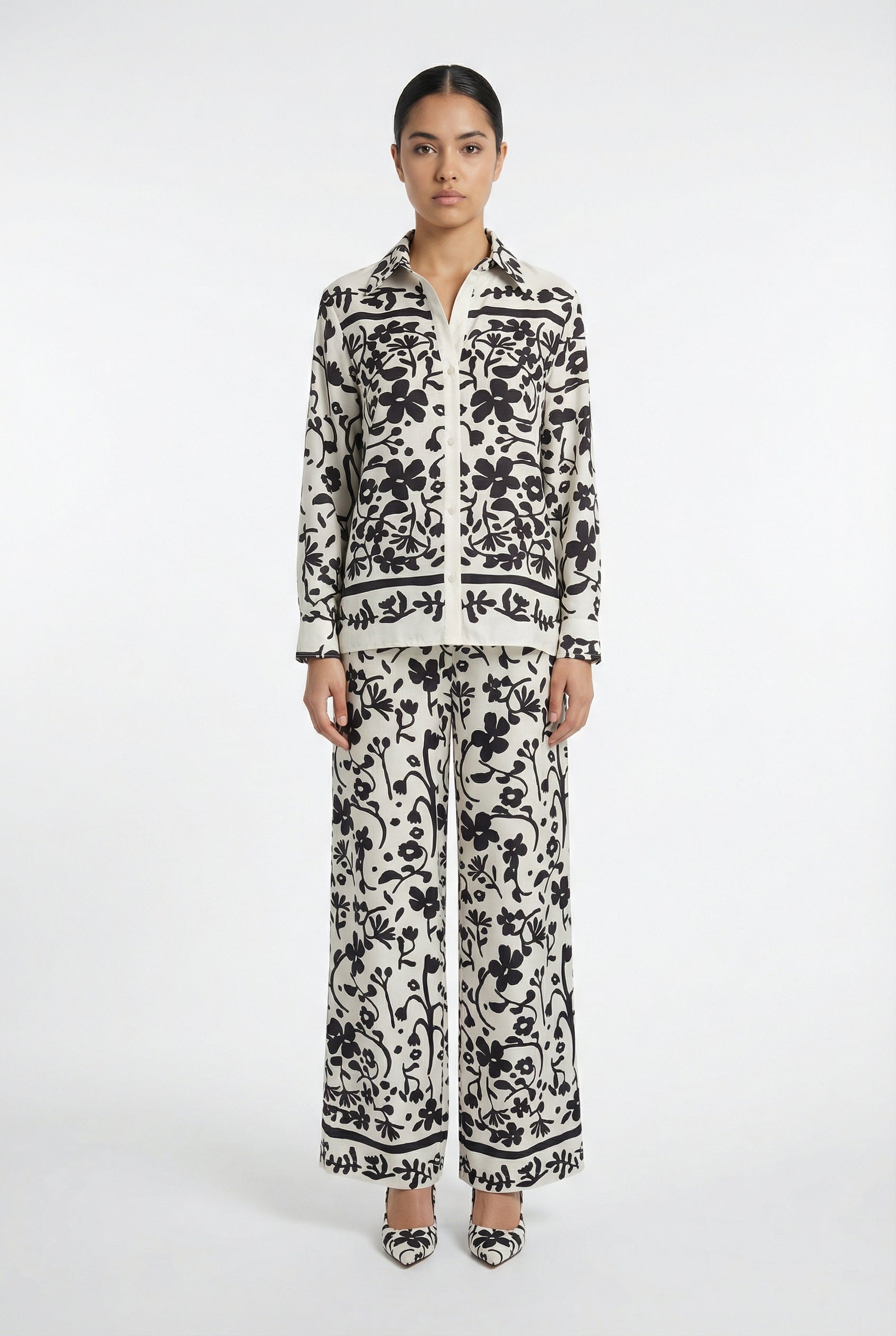 Monochrome Botanical Border Print Set