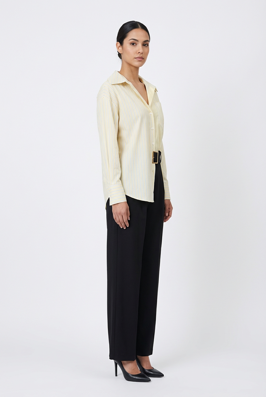 Relaxed Striped Button-Down Shirt
