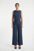 Asymmetrical Tailored Denim Set