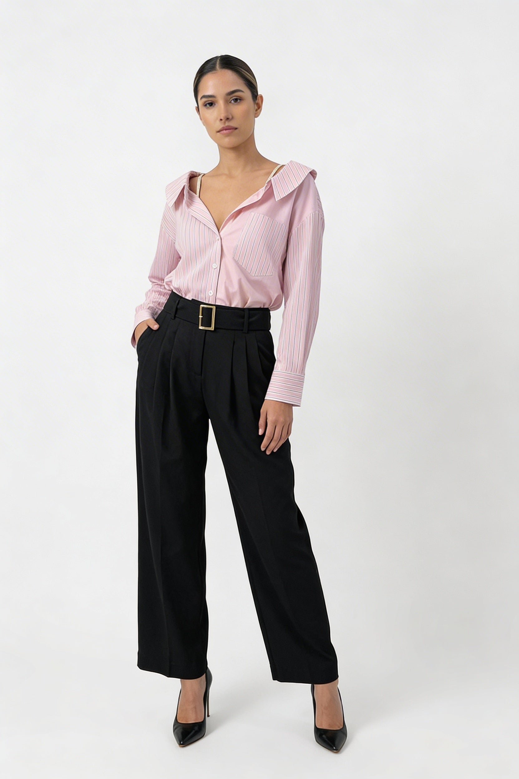 Relaxed Striped Button-Down Shirt