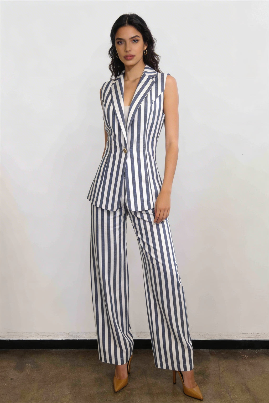 Tailored Striped Waistcoat & Trouser Set 3063