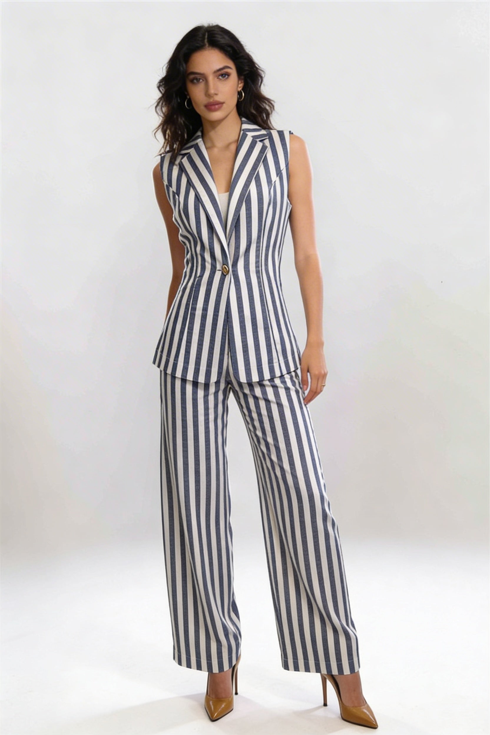 Tailored Striped Waistcoat & Trouser Set 3063