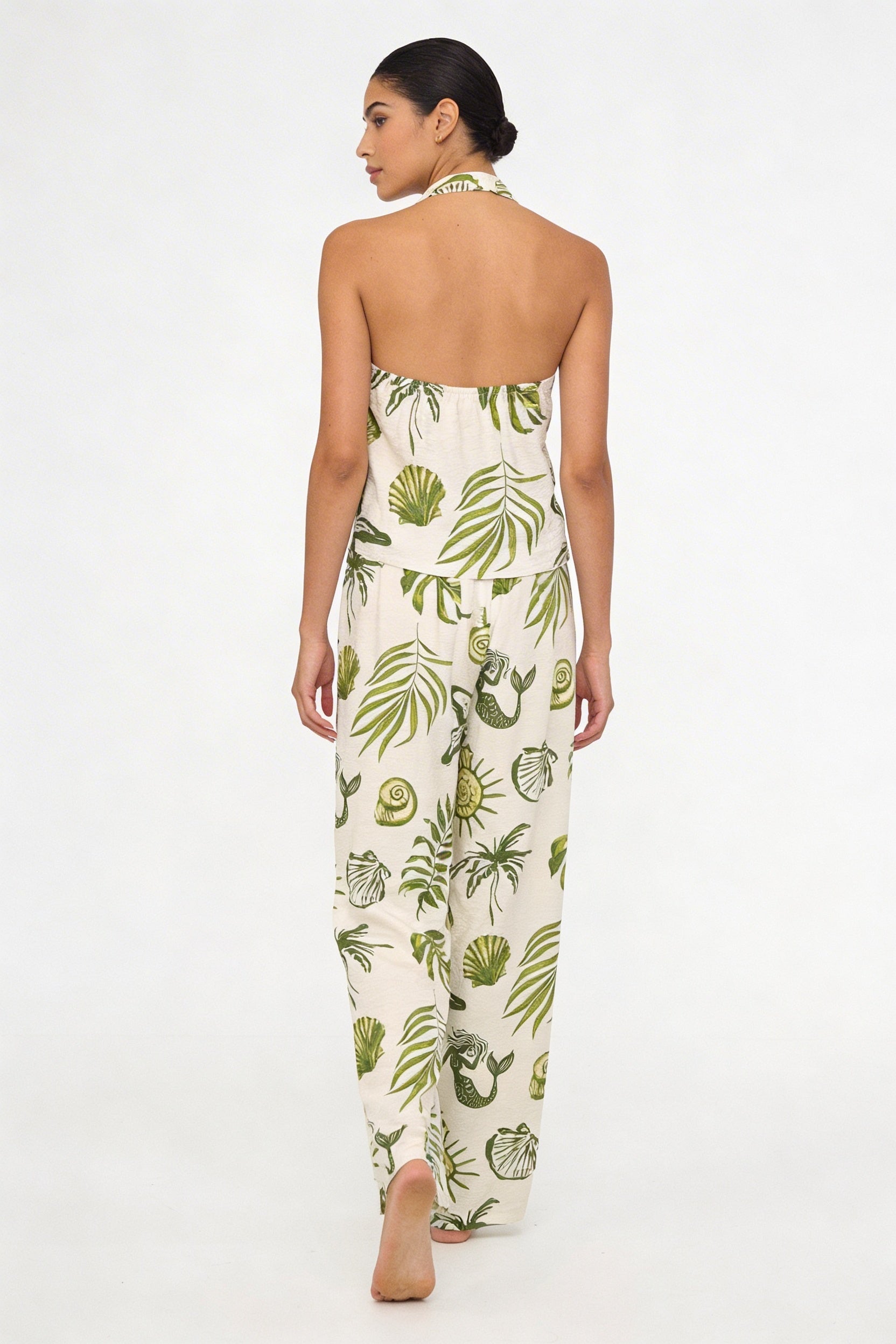 Tropical Shell & Botanical Tie-Front Set