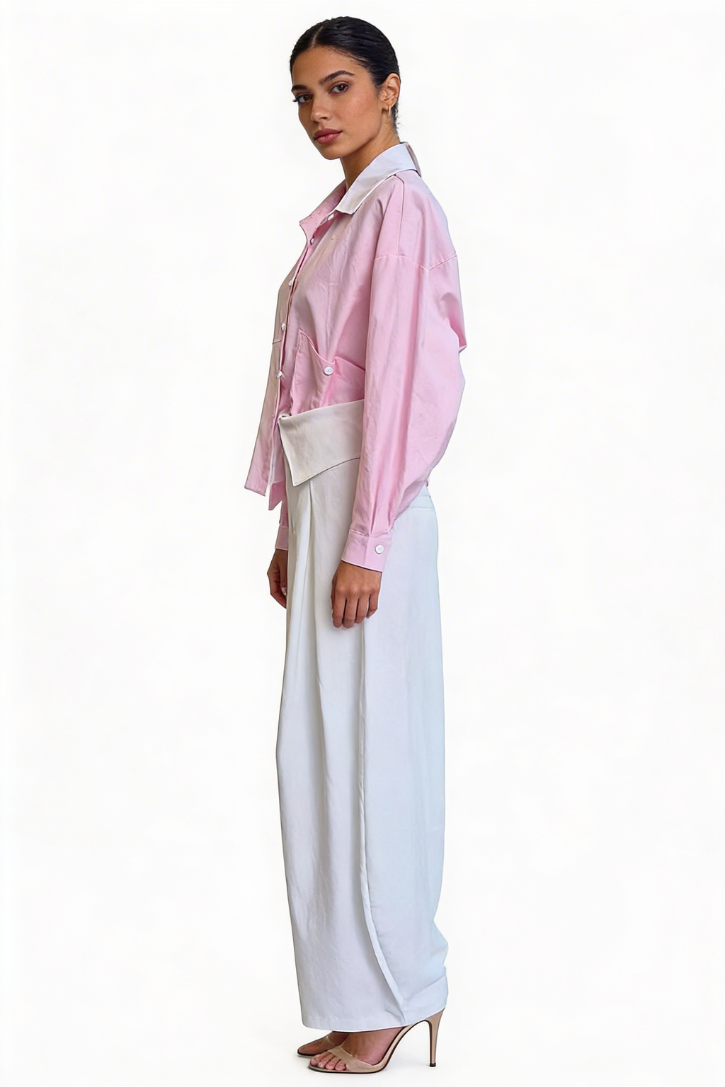 Asymmetrical Colorblock Oversized Shirt