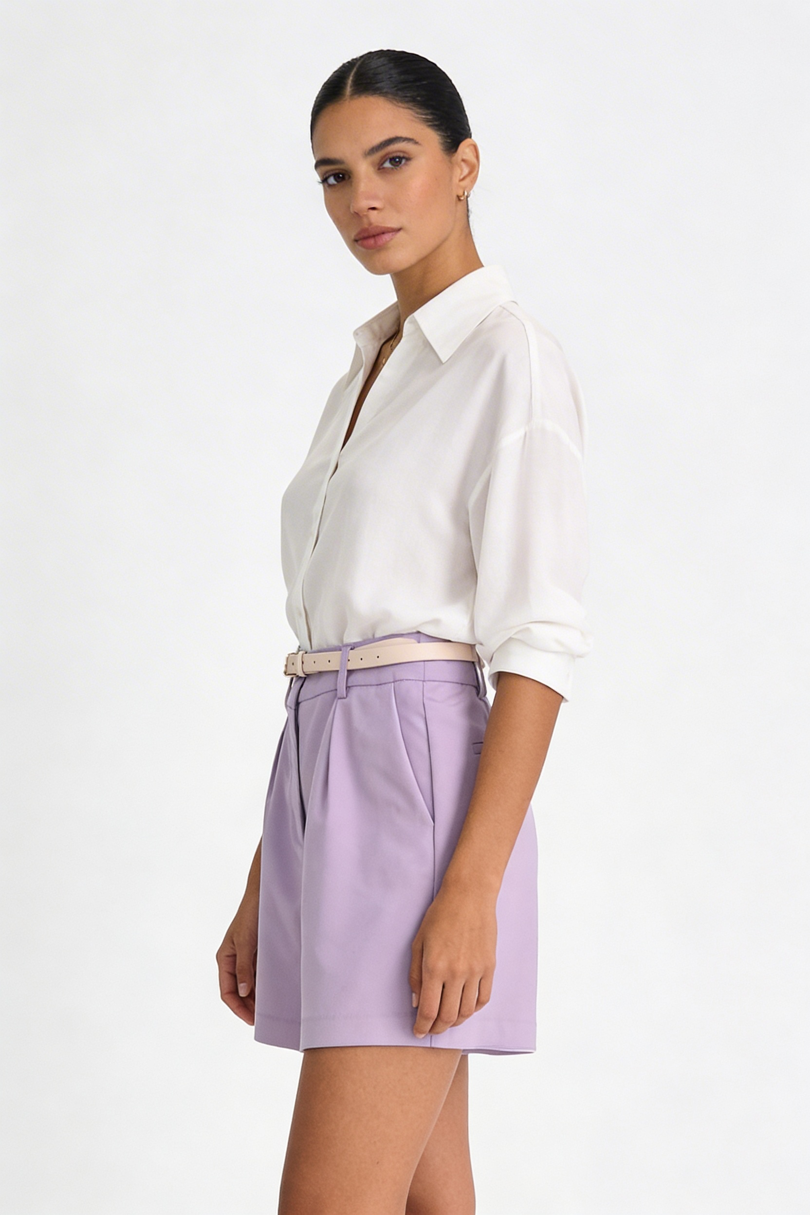 Tailored Pastel Belted Shorts
