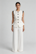 Peplum Vest & Wide-Leg Trouser Set