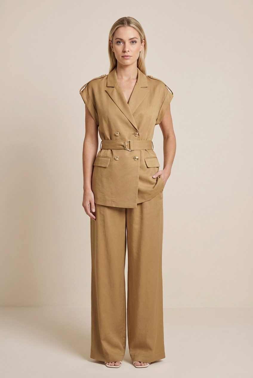 Tailored Double-Breasted Vest & Trouser Set