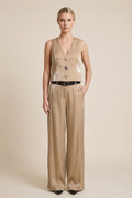 Tailored Silky Vest & Wide-Leg Trouser Set