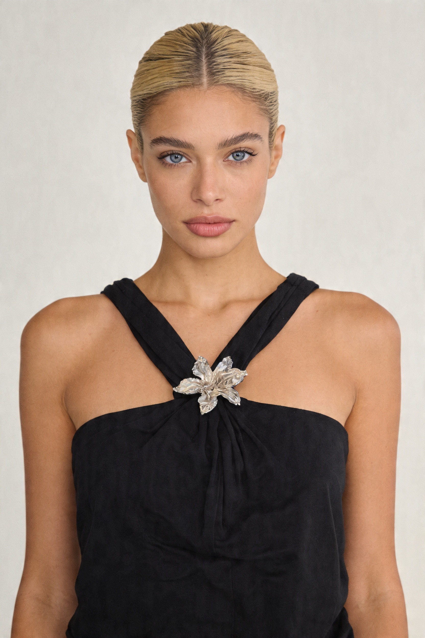 Glamorous Brooch Halter Top