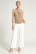 Glamorous Brooch Halter Top