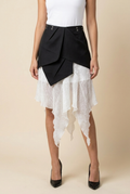 Deconstructed Mixed-Media Asymmetrical Skirt